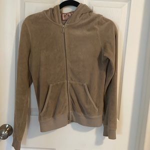 Tan juicy couture velvet zip-up